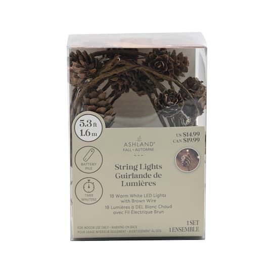 18ct. Pinecones LED String Lights by Ashland®